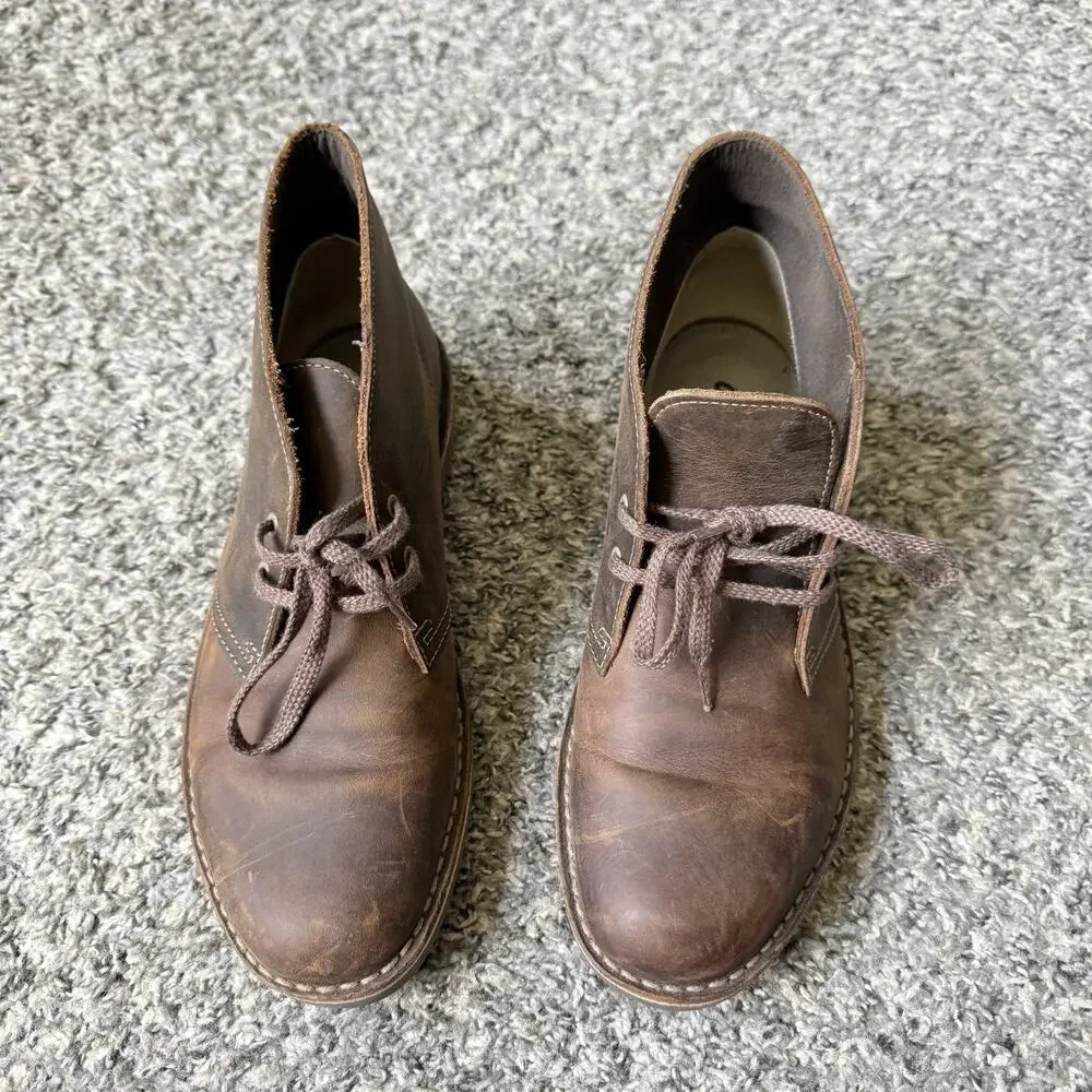 Clarks Originals Desert Boots Mens Size 8 M Brown Leather Chukka Ankle NEW READ